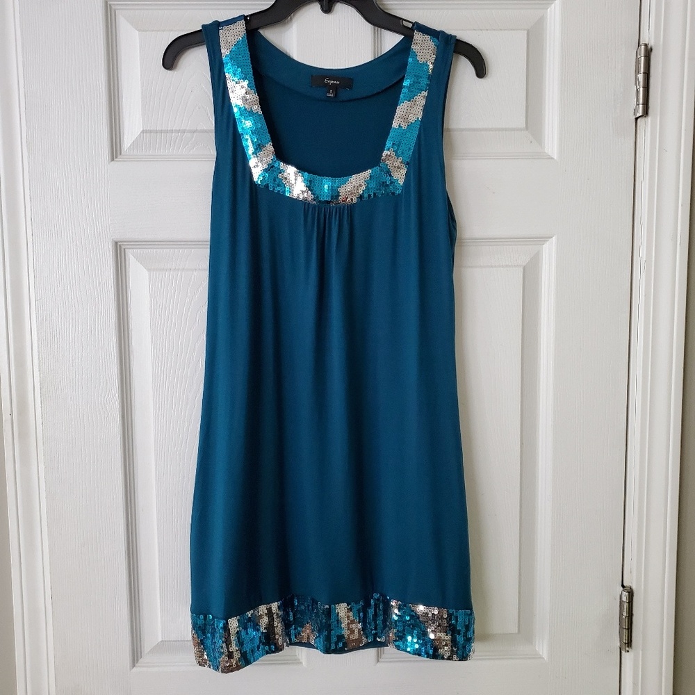 Express sequins trim dress